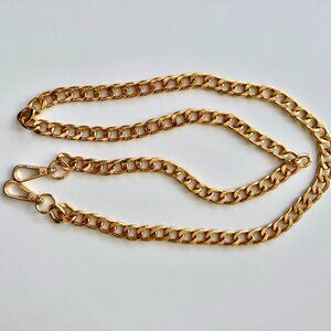 Gold Chain Purse Strap, 120cm / 47in - Pom Pom London NEW